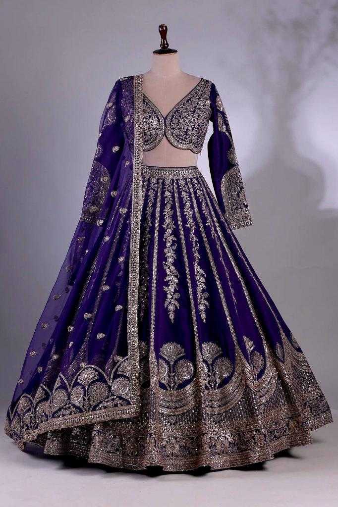 Chinon Silk Designer Sequins Lehenga Outfits